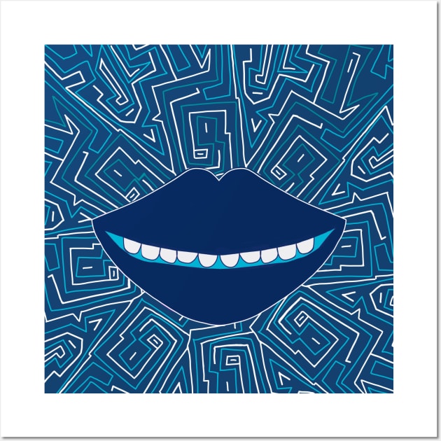 Amazing Smile Mouth Blue Wall Art by so_celia